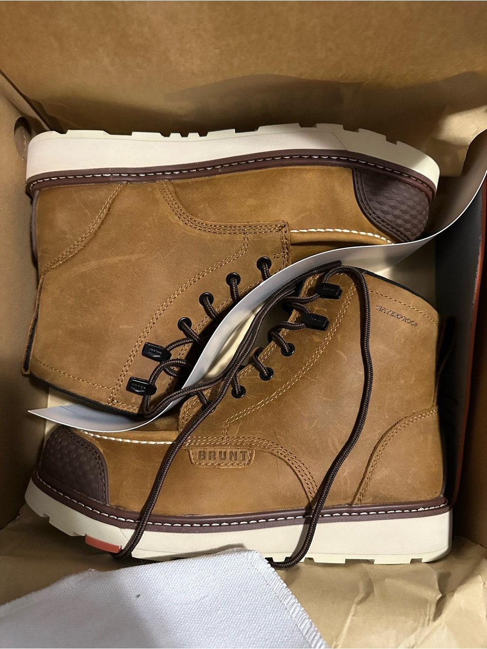 Brunt Men’s Brown Lace-Up Work Boots